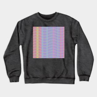 Wavy Lines Rainbow on Grey Crewneck Sweatshirt